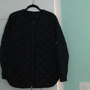 Eileen Fisher Quilted Nylon Jacket. Black